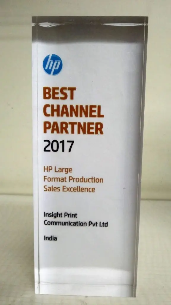 HP Best Channel Partner 2017 Large Format Sales Excellence India